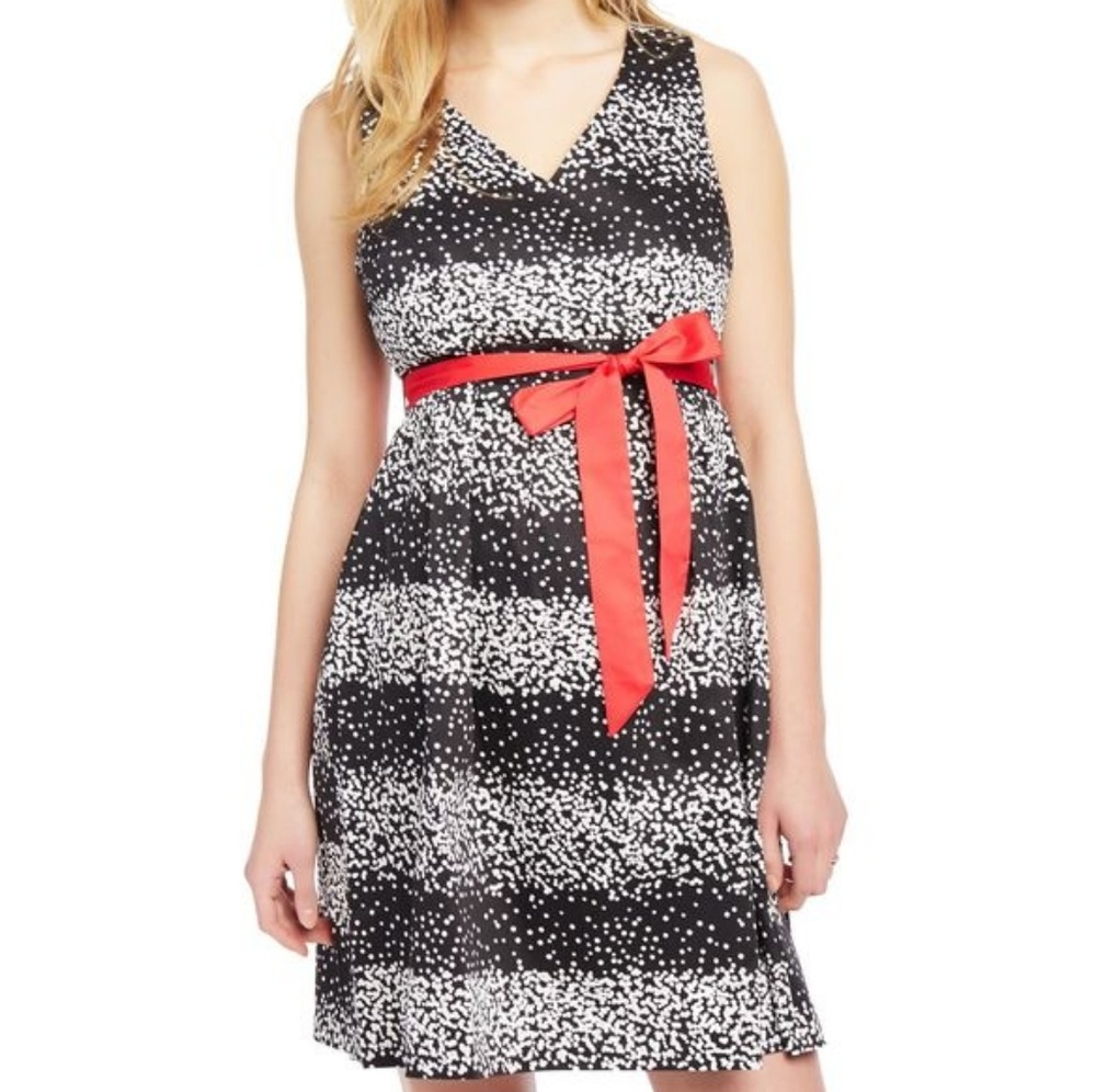 ❤HOST PICK❤️ Dot print maternity dress w/ red belt